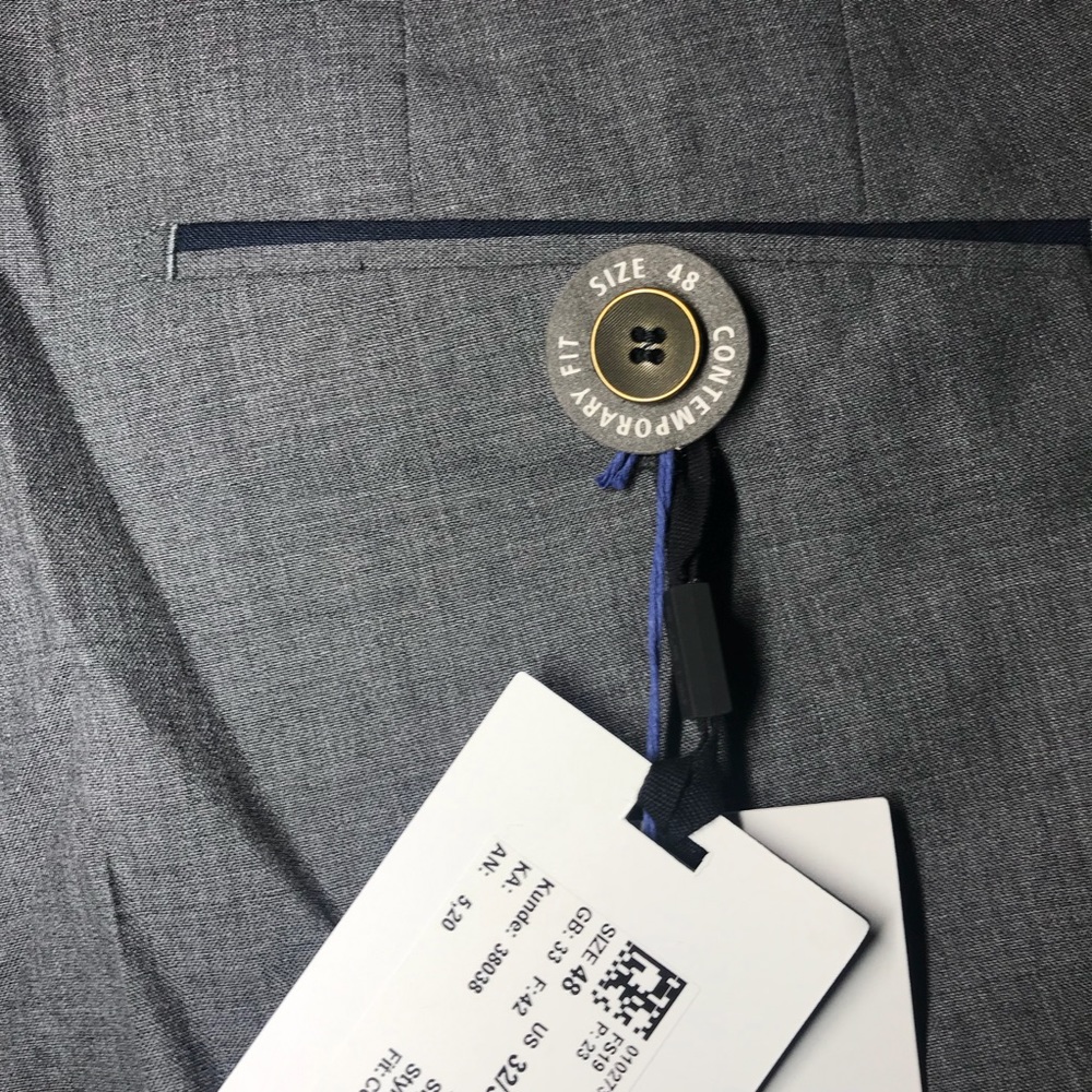 HILTL wool dress pants, NWT, Size US 32/32, Gray, - Picture 6 of 12
